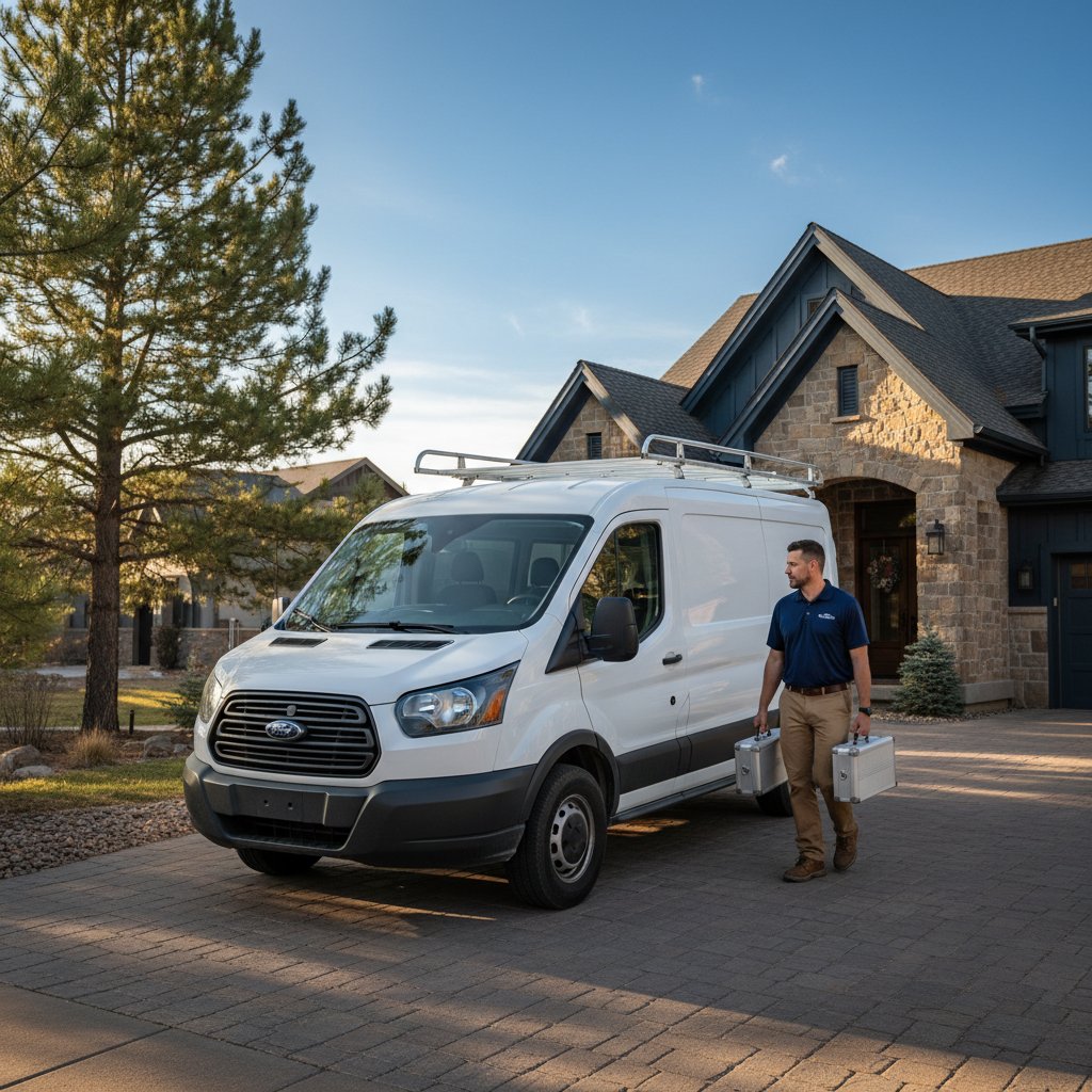 Parker Appliance Repair service van parked outside a Parker, Colorado residence